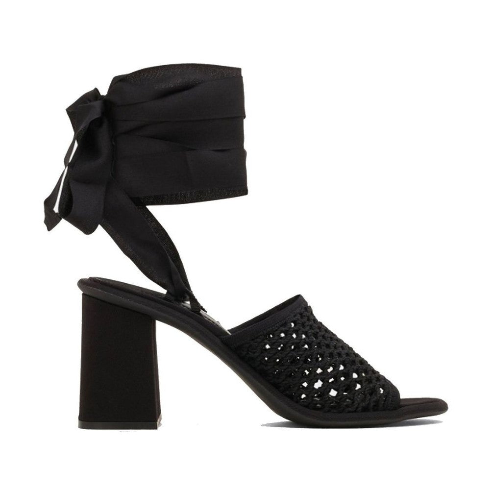 Miu Miu Black Fabric Platform Sandals