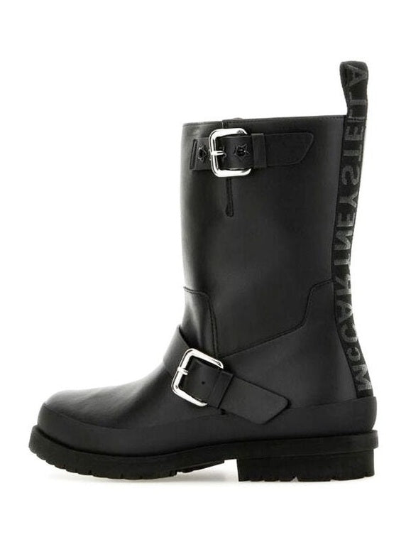 Stella McCartney Black Polyester Lace-Up Boots