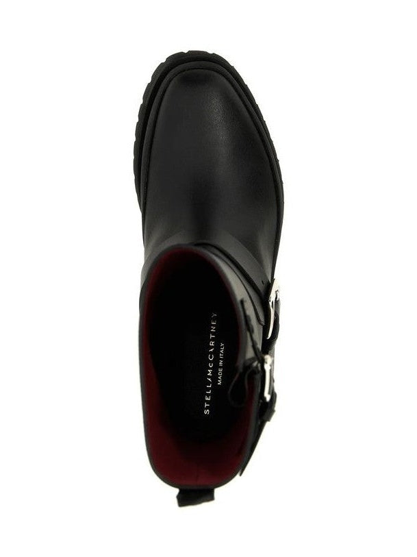 Stella McCartney Black Polyester Lace-Up Boots