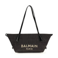 Balmain Black Raffia Shoulder Bag