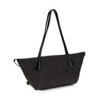 Balmain Black Raffia Shoulder Bag