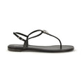 Giuseppe Zanotti Black Calf Leather Bos Taurus Flat Sandals