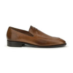 Miu Miu Brown Calf Leather Bos Taurus Slip-On Loafers