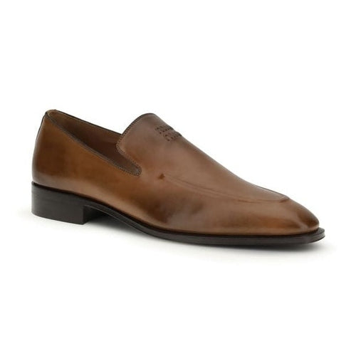 Miu Miu Brown Calf Leather Bos Taurus Slip-On Loafers