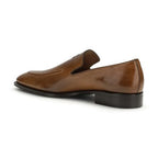 Miu Miu Brown Calf Leather Bos Taurus Slip-On Loafers