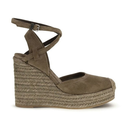 Brunello Cucinelli Beige Calf Leather Bos Taurus Espadrilles