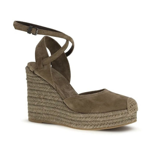 Brunello Cucinelli Beige Calf Leather Bos Taurus Espadrilles