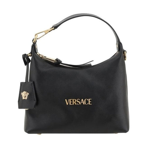 Versace Black Calf Leather Bos Taurus Handbag