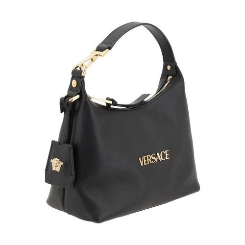 Versace Black Calf Leather Bos Taurus Handbag