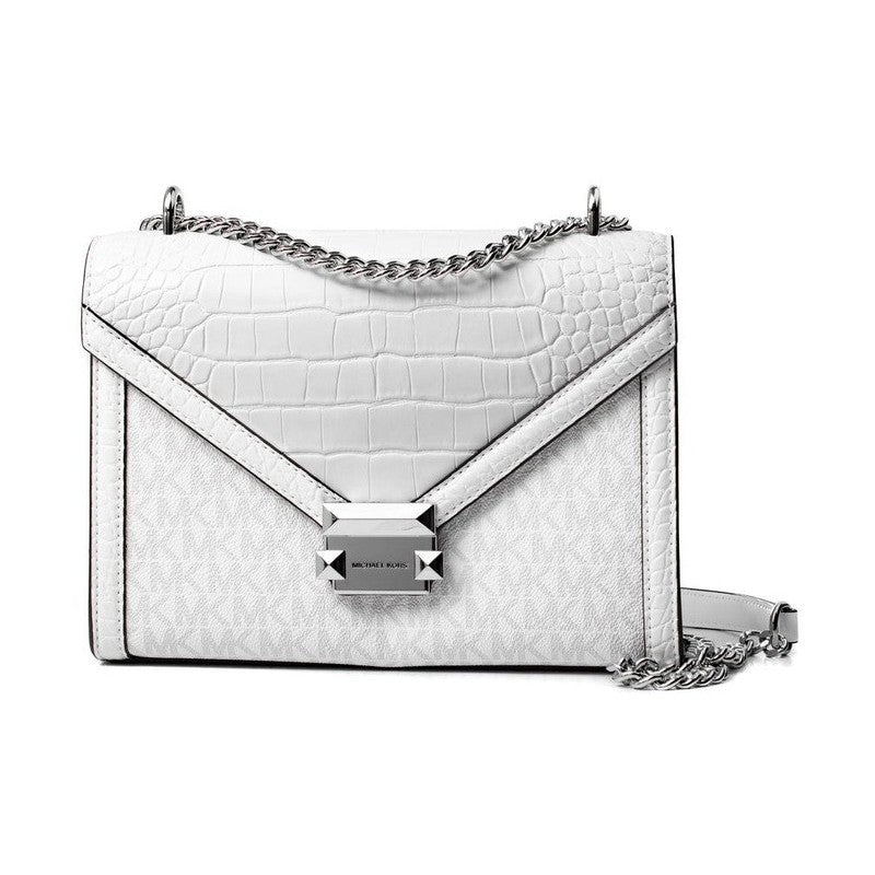 Michael Kors White Canvas Crossbody Bag