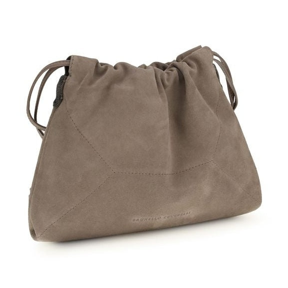 Brunello Cucinelli Beige Calf Leather Bos Taurus Clutch Bag