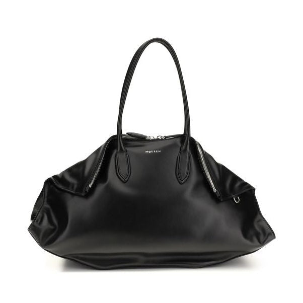 Alexander McQueen Black Calf Leather Bos Taurus Shoulder Bag