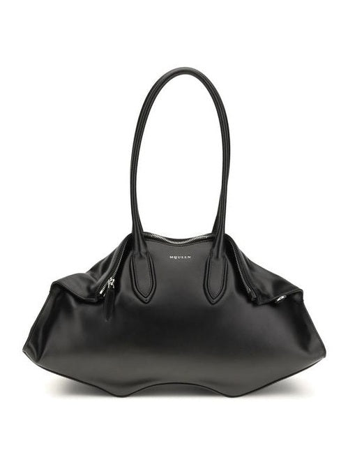 Alexander McQueen Black Calf Leather Bos Taurus Shoulder Bag