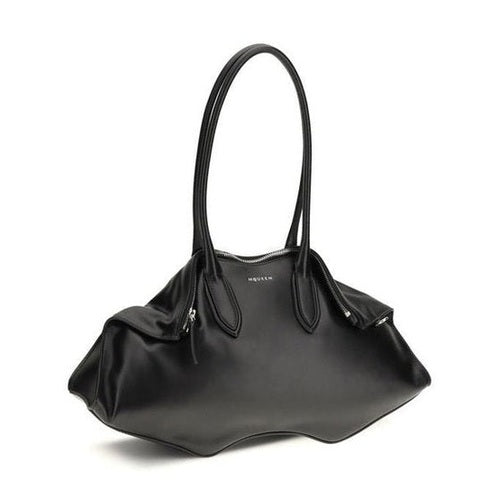 Alexander McQueen Black Calf Leather Bos Taurus Shoulder Bag