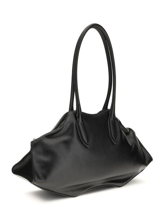 Alexander McQueen Black Calf Leather Bos Taurus Shoulder Bag