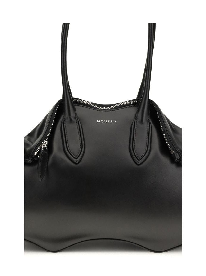 Alexander McQueen Black Calf Leather Bos Taurus Shoulder Bag