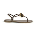 Giuseppe Zanotti Brown Stainless Steel Flat Sandals