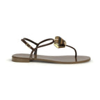 Giuseppe Zanotti Brown Stainless Steel Flat Sandals