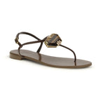Giuseppe Zanotti Brown Stainless Steel Flat Sandals