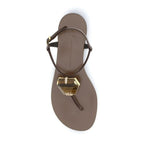 Giuseppe Zanotti Brown Stainless Steel Flat Sandals