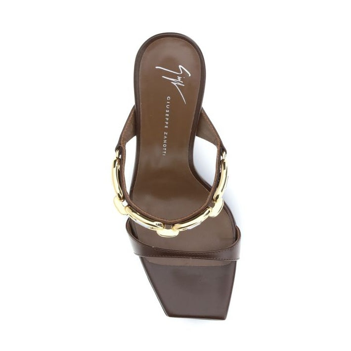 Giuseppe Zanotti Brown Calf Leather Bos Taurus Sandals