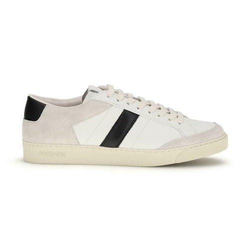 Tom Ford White Calf Leather Bos Taurus Sneakers