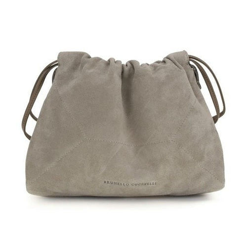 Brunello Cucinelli Gray Calf Leather Bos Taurus Clutch Bag
