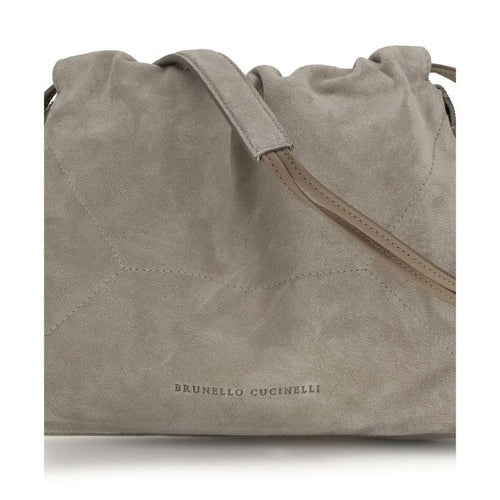 Brunello Cucinelli Gray Calf Leather Bos Taurus Clutch Bag
