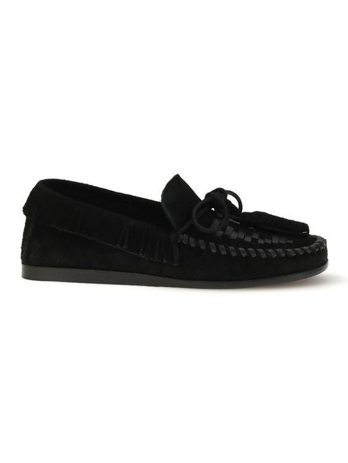 Isabel Marant Black Calf Leather Bos Taurus Slip-On Loafers