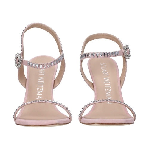 Stuart Weitzman Pink Leather Stiletto Heel Sandals