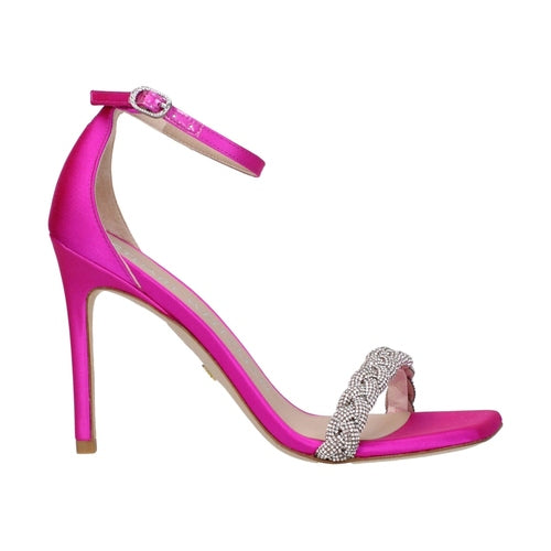 Stuart Weitzman Pink Satin Stiletto Heel Sandals