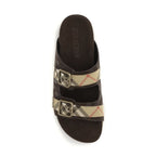 Burberry Brown Calf Leather Bos Taurus Flat Sandals