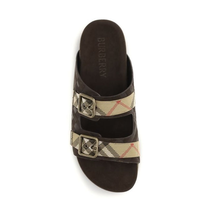 Burberry Brown Calf Leather Bos Taurus Sandals