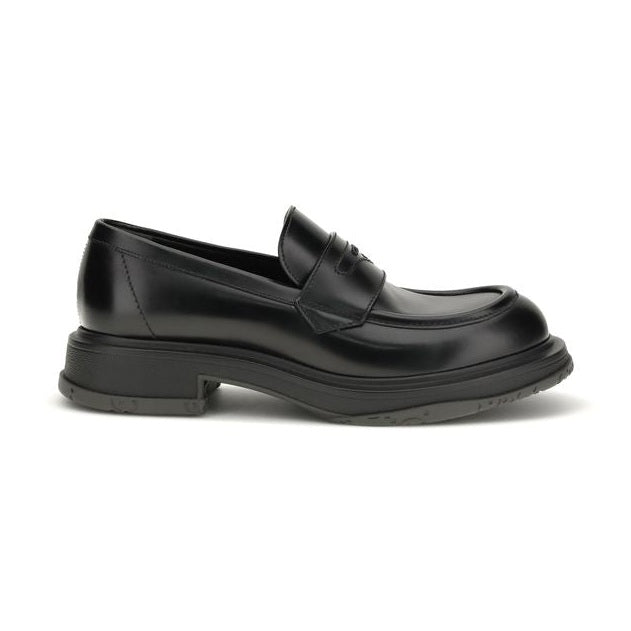 Gucci Black Calf Leather Bos Taurus Slip-On Loafers