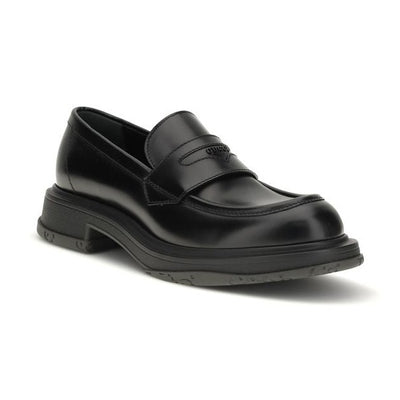Gucci Black Calf Leather Bos Taurus Slip-On Loafers