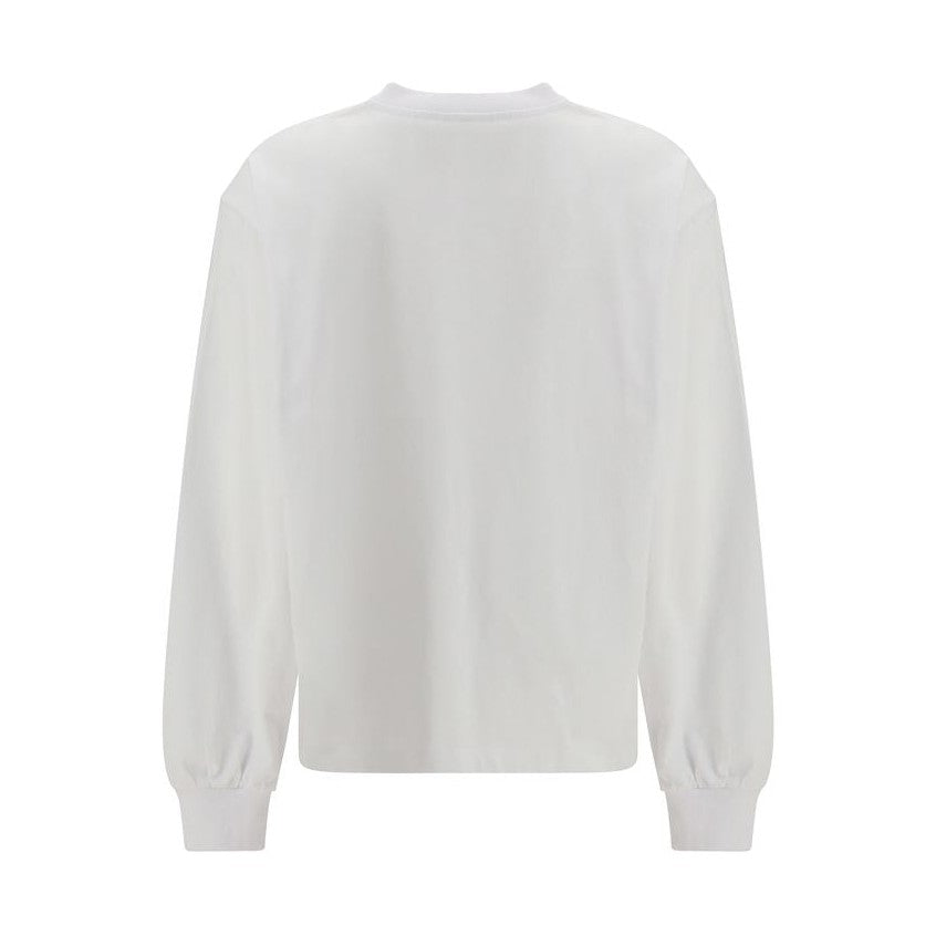 Ganni White Cotton Long Sleeve T-Shirt
