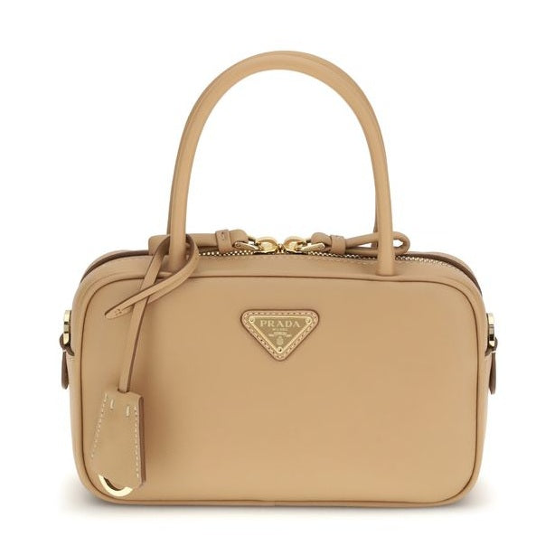 Prada Beige Calf Leather Bos Taurus Handbag