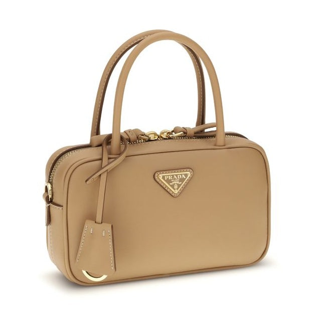Prada Beige Calf Leather Bos Taurus Handbag