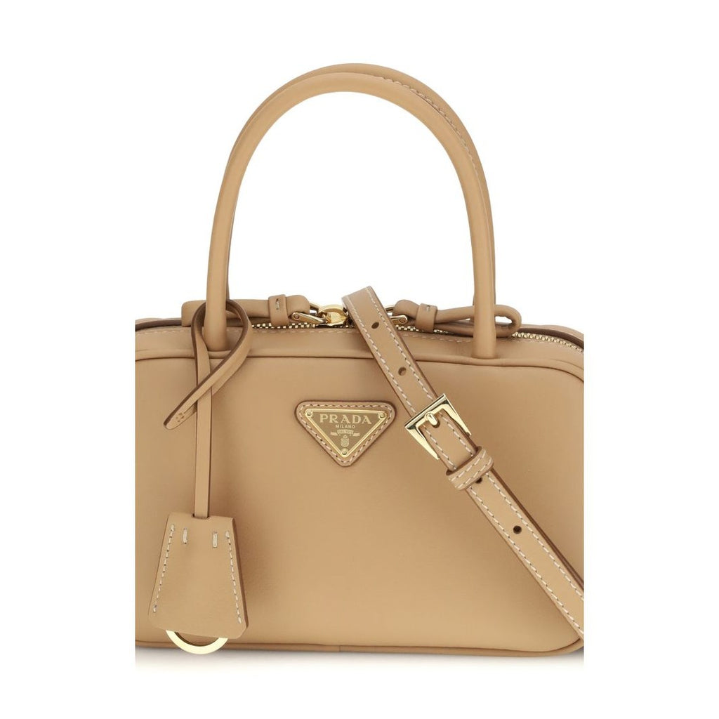 Prada Beige Calf Leather Bos Taurus Handbag