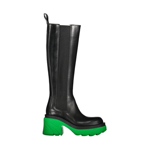 Bottega Veneta Black Leather Over The Knee
