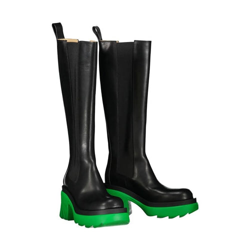 Bottega Veneta Black Leather Over The Knee