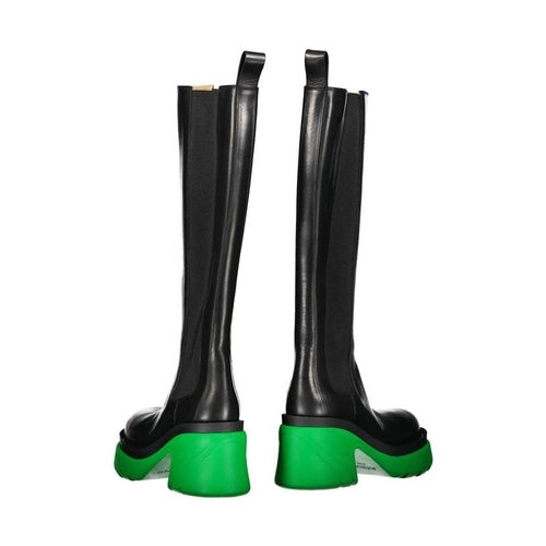 Bottega Veneta Black Leather Over The Knee
