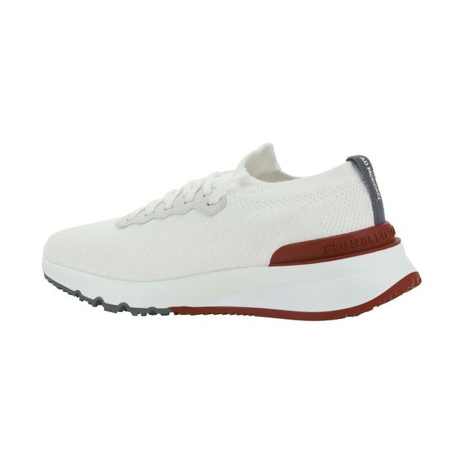 Brunello Cucinelli White Cotton Low Top Sneakers