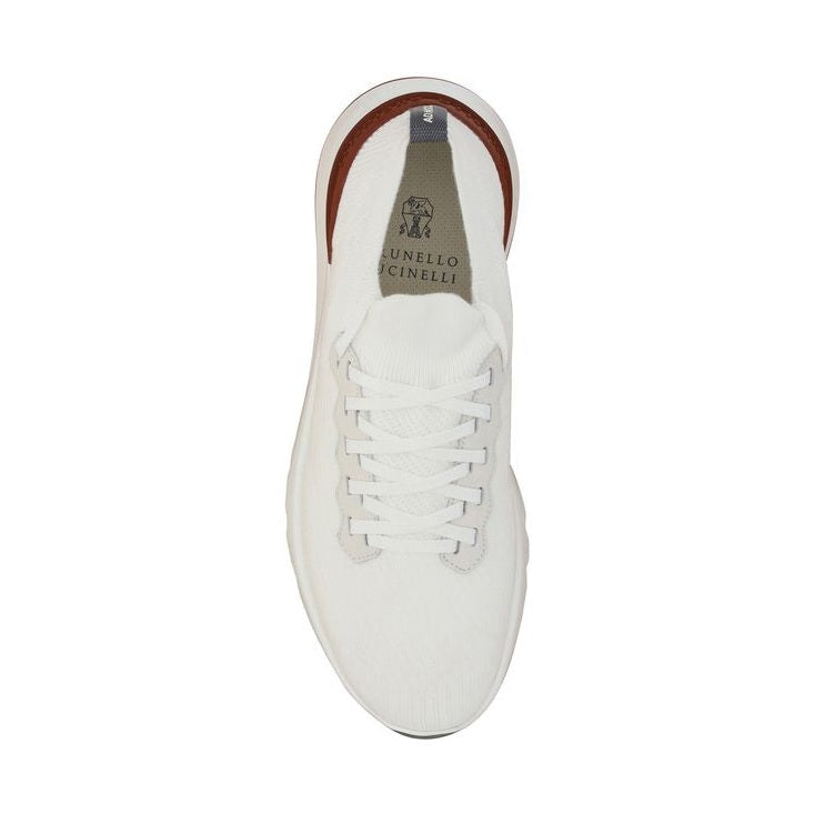 Brunello Cucinelli White Cotton Low Top Sneakers