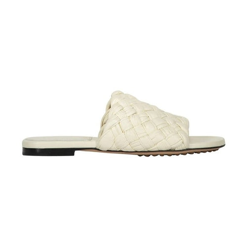 Bottega Veneta White Lamb Leather Mules
