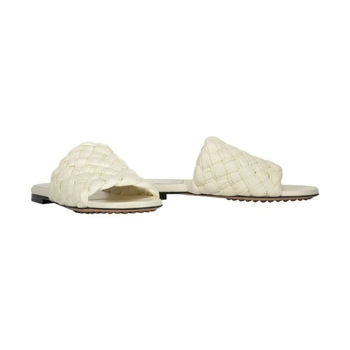 Bottega Veneta White Lamb Leather Mules