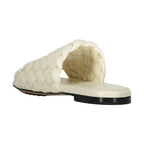 Bottega Veneta White Lamb Leather Mules