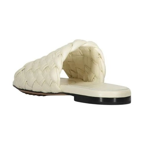 Bottega Veneta White Lamb Leather Mules