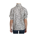 Dolce & Gabbana White Musical Instrument Collared Blouse  Shirt