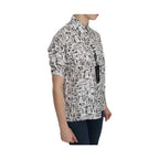 Dolce & Gabbana White Musical Instrument Collared Blouse  Shirt